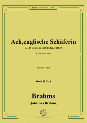 Book cover for Brahms-Ach,englische Schäferin,WoO 33 No.8,in E flat Major,for Voice&Piano