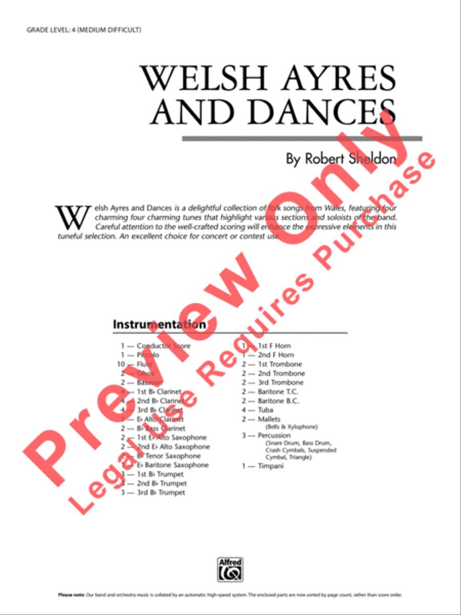 Welsh Ayres & Dances Concert Band scores gallery preview page 2
