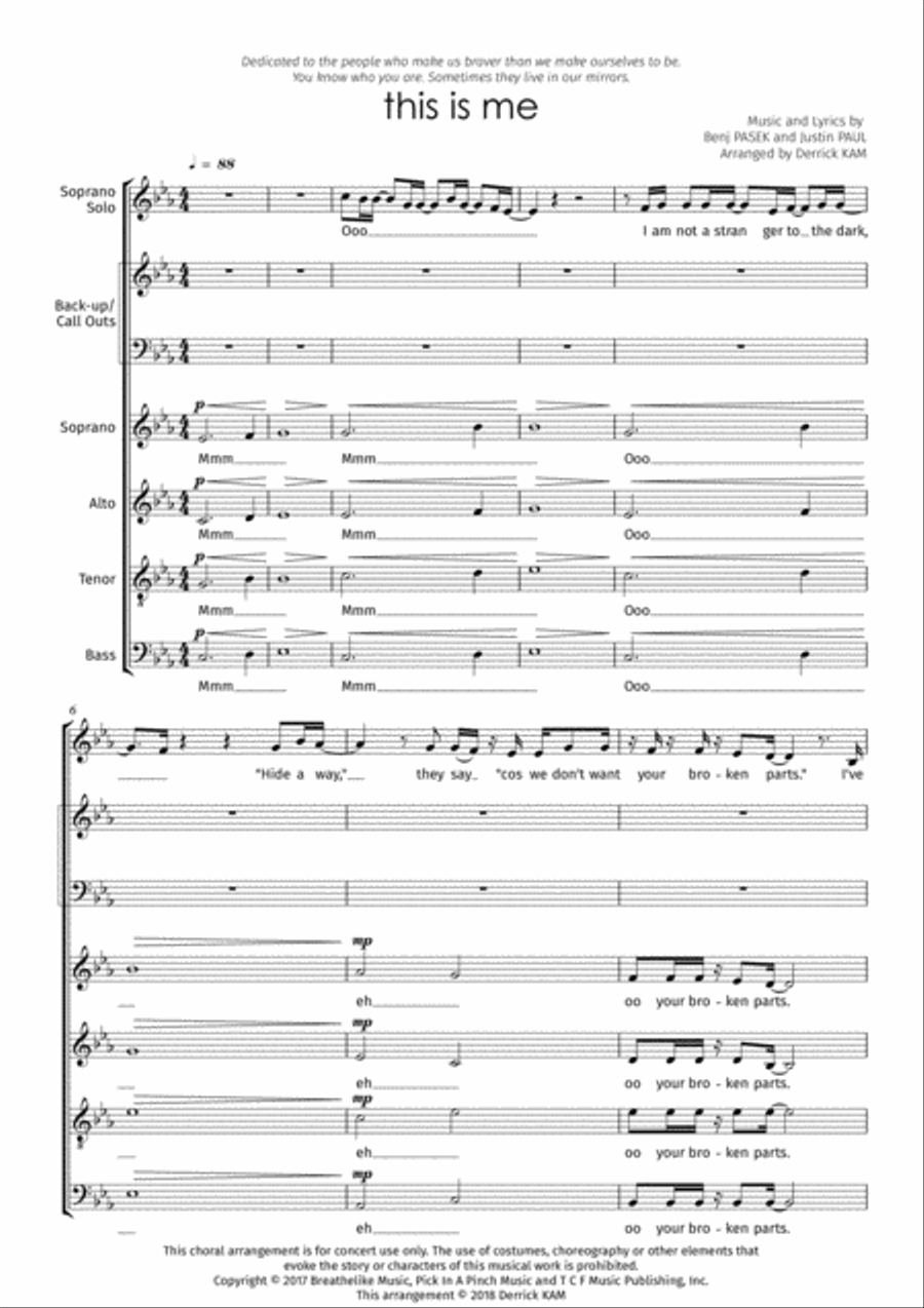 This Is Me 4-Part scores gallery preview page 3