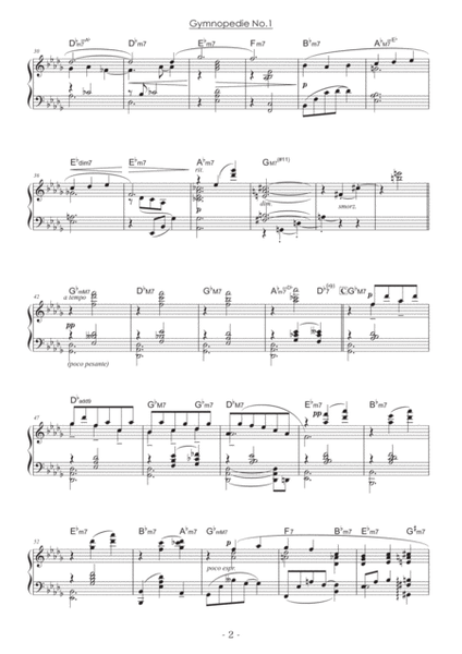 Partition piano Gymnopédie n°2 - Erik Satie (Partition Digitale)