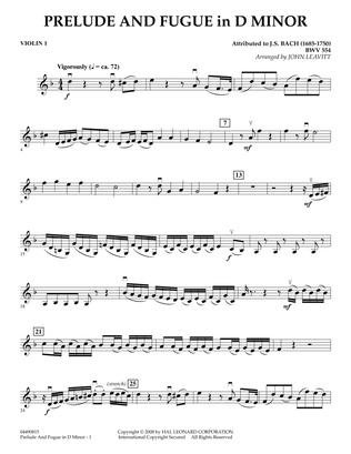 Prelude and Fugue in D Minor - Violin 1