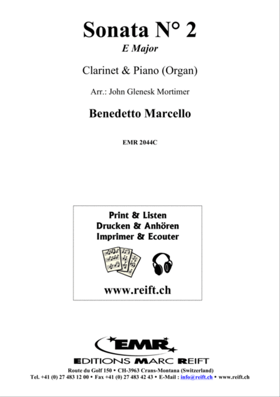 Sonata No. 2 in E minor Clarinet Solo scores gallery preview page 2
