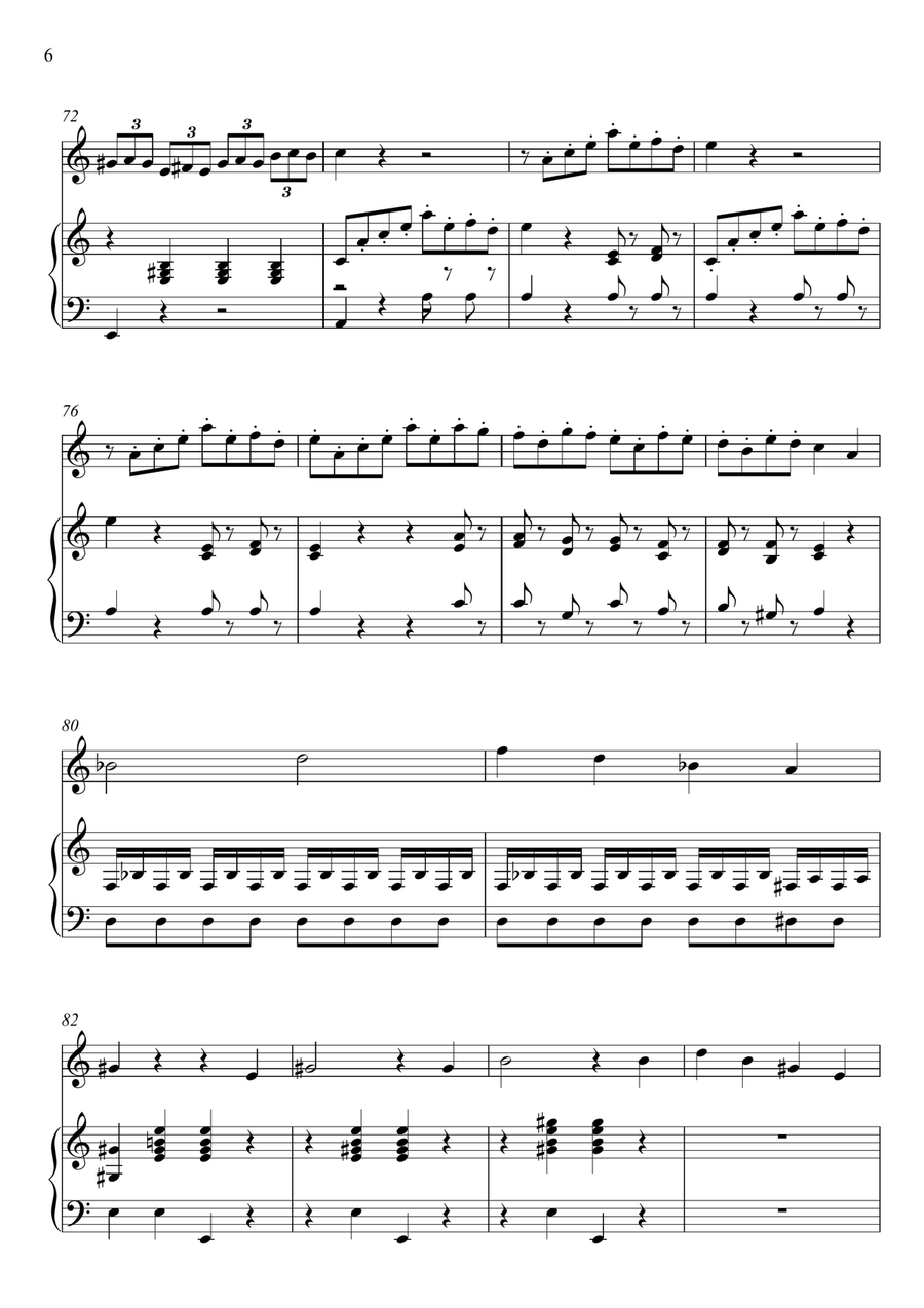 W.A Mozart - Der Hölle Rache kocht in meinem Herzen (Die Zauberflöte) Flute Solo Flute Solo scores gallery preview page 6