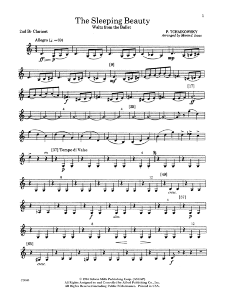 Sleeping Beauty (Waltz from the Ballet): 2nd B-flat Clarinet Full Orchestra scores gallery preview page 1