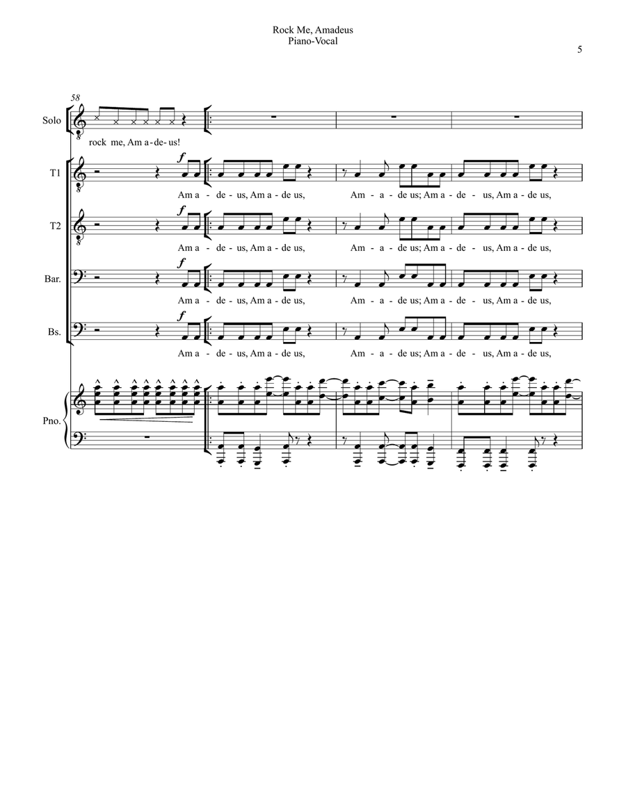 Rock Me Amadeus Rock Me Amadeus TTBB scores gallery preview page 5
