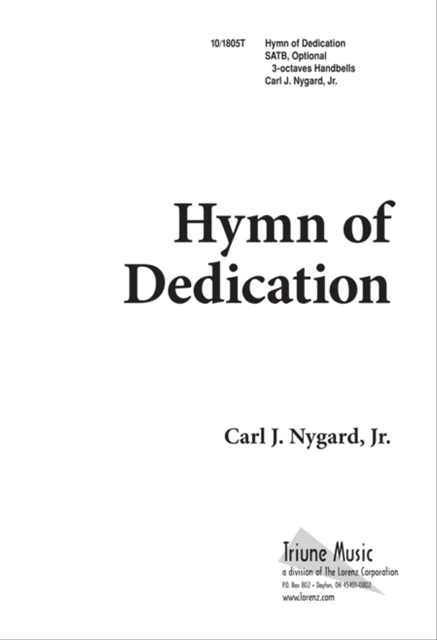 Hymn of Dedication 4-Part scores gallery preview page 1