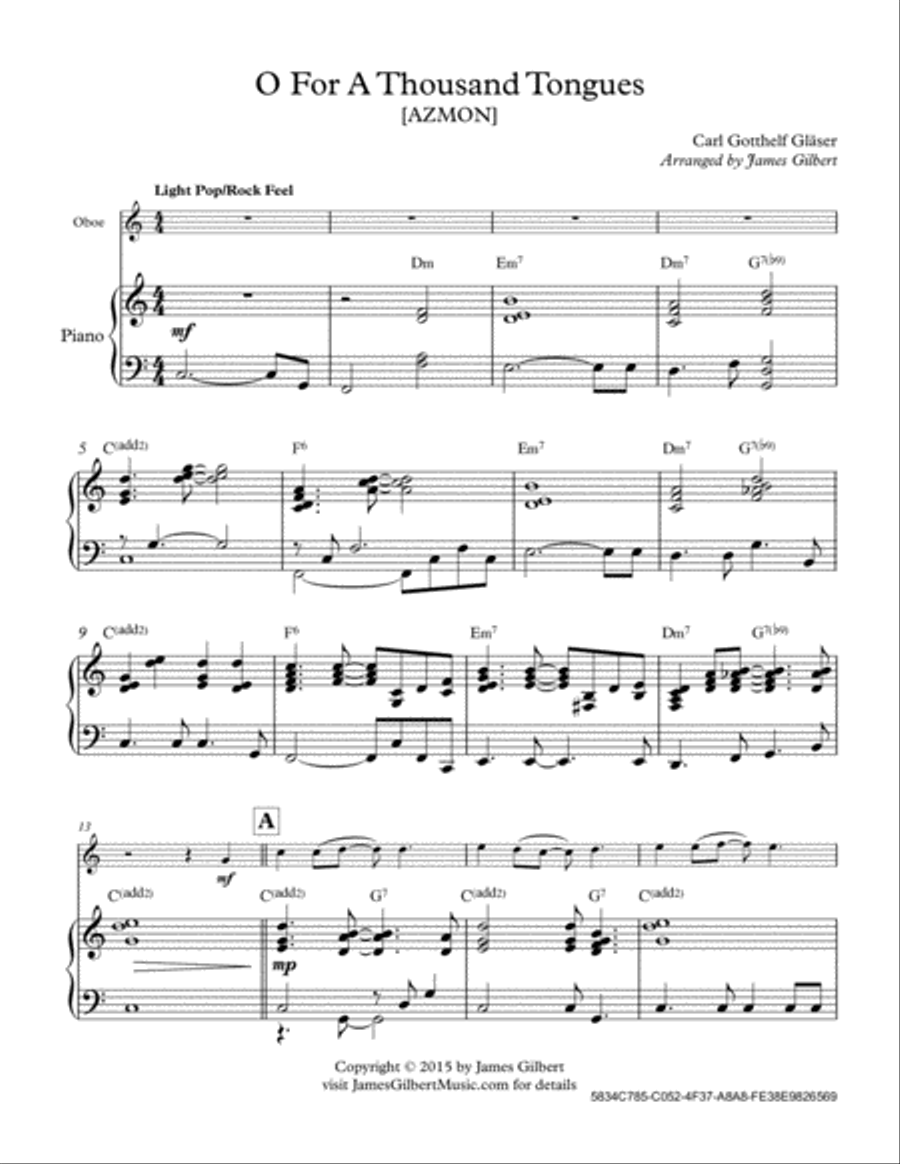O For A Thousand Tongues Piano scores gallery preview page 2