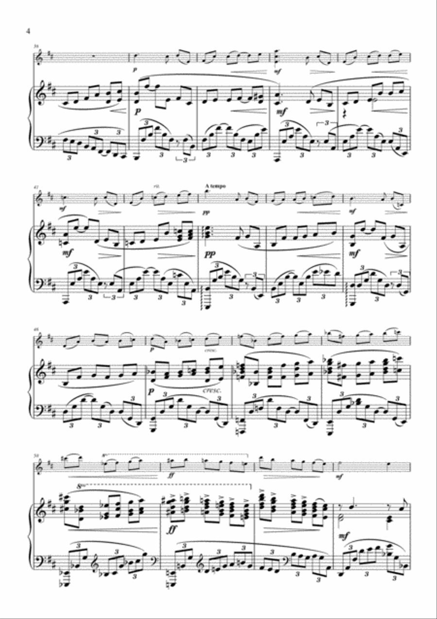 Prelude in D, Op. 23 No. 4 - Violin & Piano Violin Solo scores gallery preview page 4