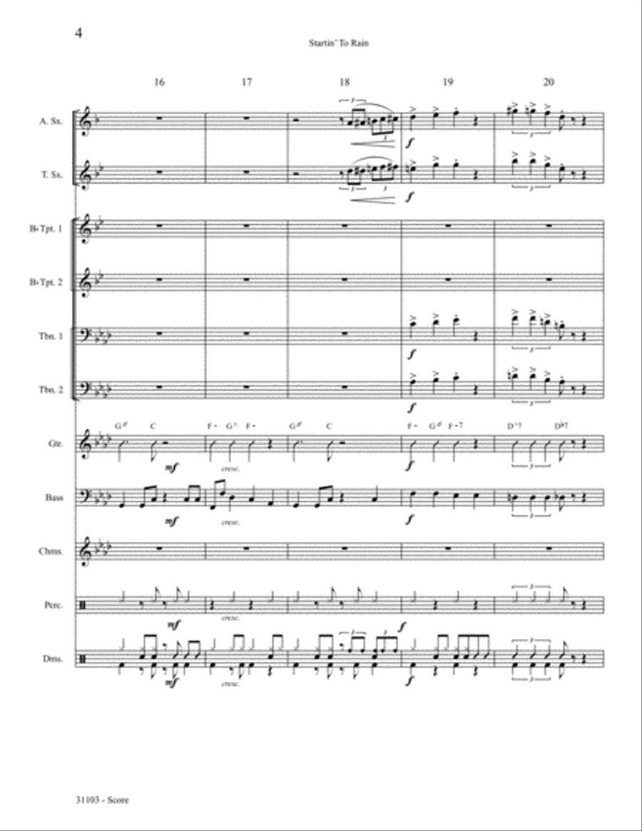 Startin' to Rain: Score Startin' to Rain: Score Score scores gallery preview page 4