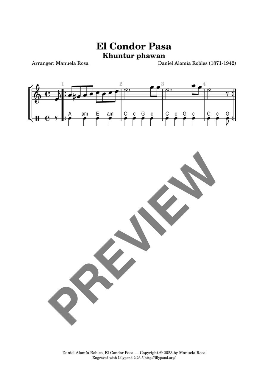 El Condor Pasa Piano Solo scores gallery preview page 2