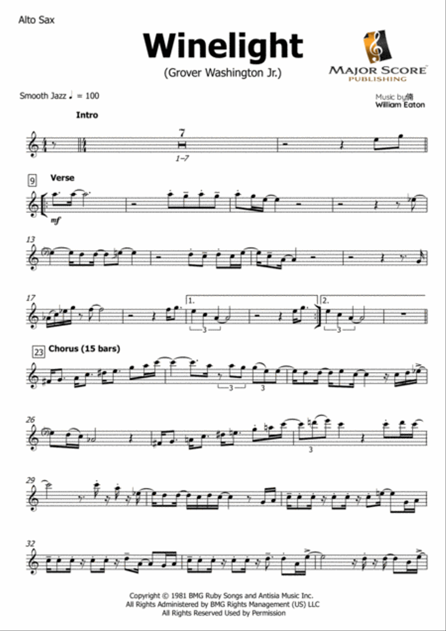 Winelight Alto Saxophone scores gallery preview page 2