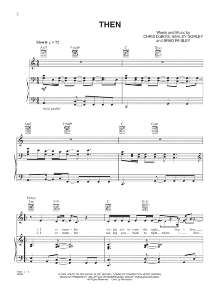 Then Piano, Vocal, Guitar scores gallery preview page 1