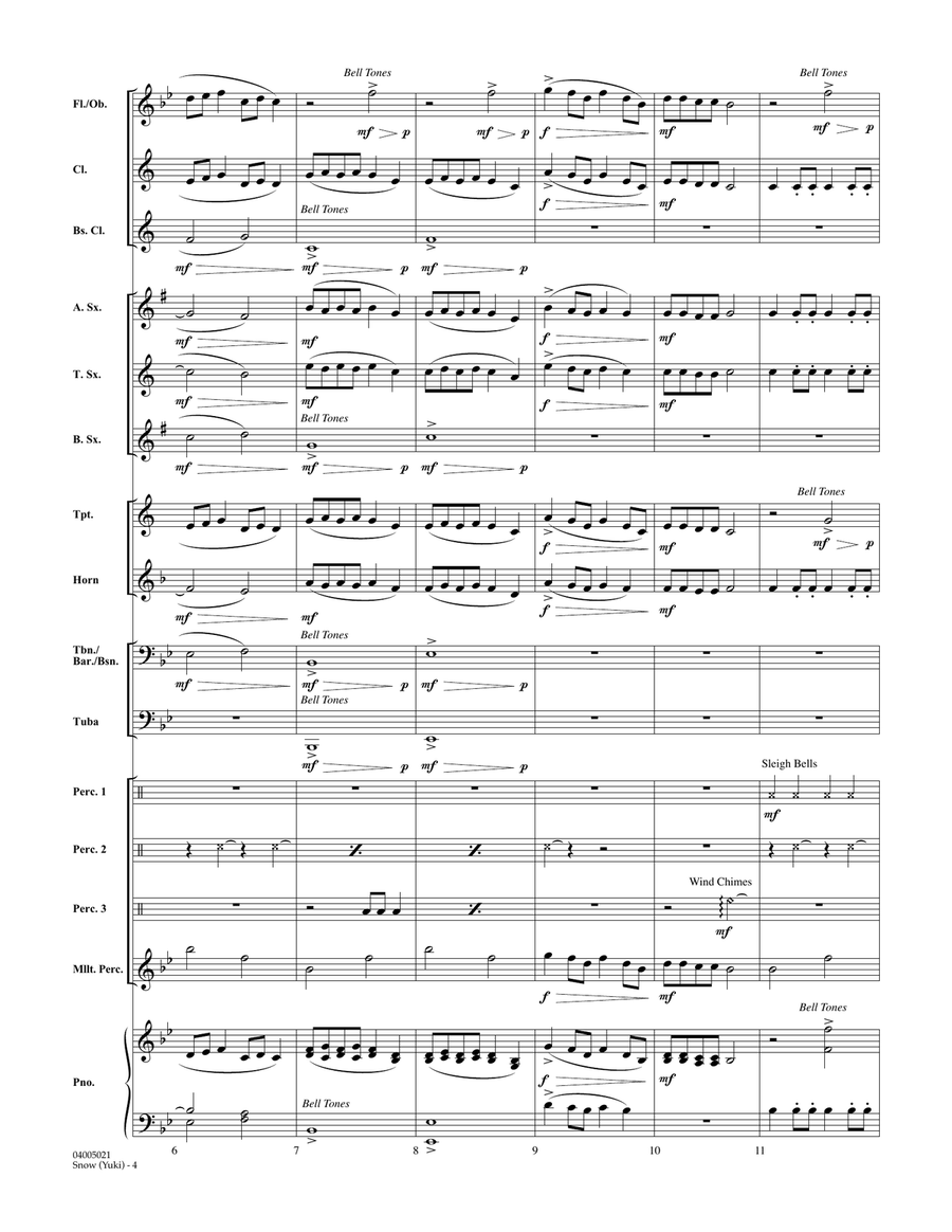 Snow (Yuki) - Conductor Score (Full Score) Concert Band scores gallery preview page 4