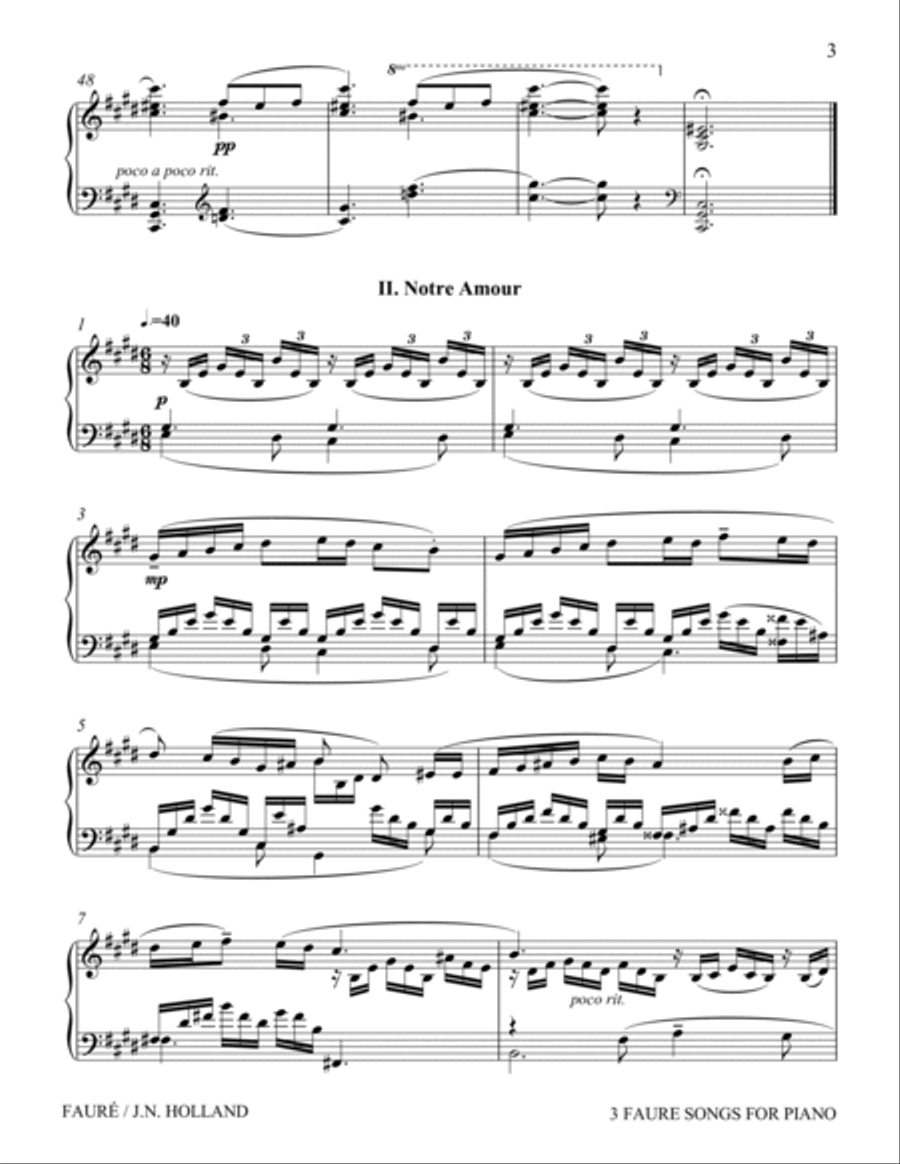 3 Faure Songs Transcribed for Piano Piano Solo scores gallery preview page 6