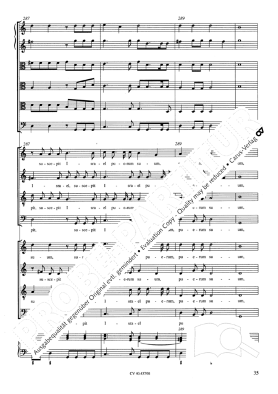 Magnificat a 8 voci con 6 vel 10 istromenti 4-Part scores gallery preview page 31