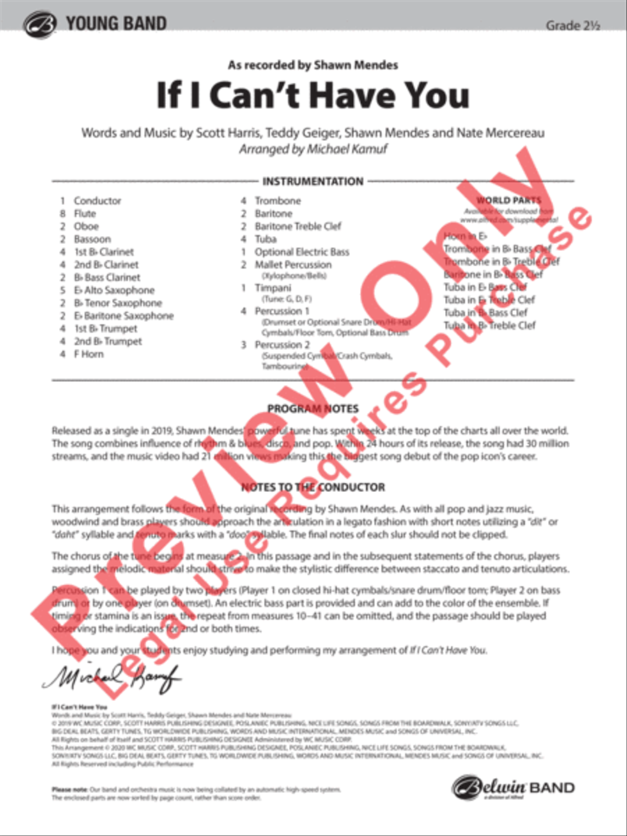 If I Can't Have You If I Can't Have You Concert Band scores gallery preview page 2
