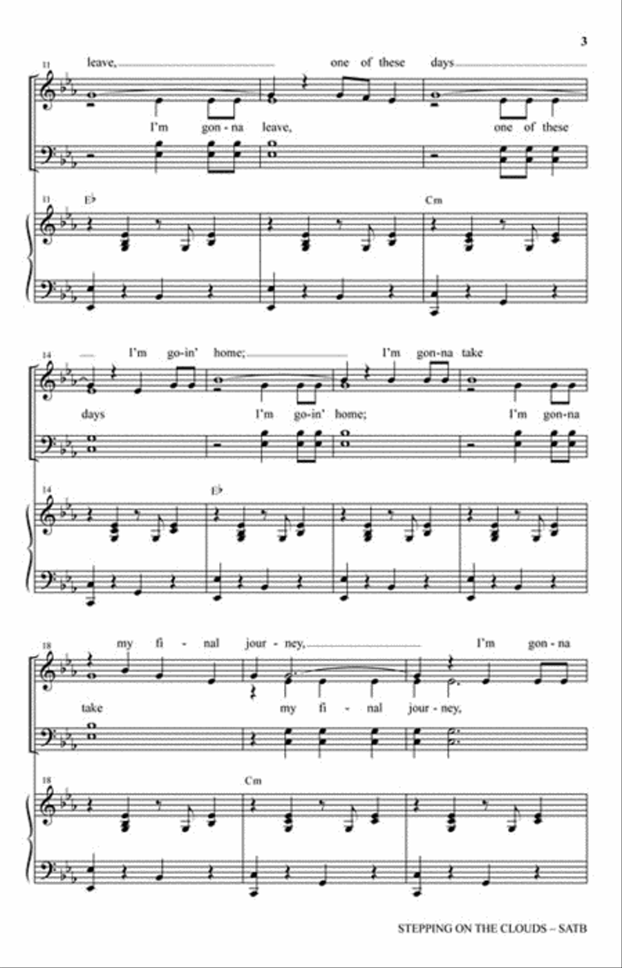Stepping on the Clouds Choir scores gallery preview page 3