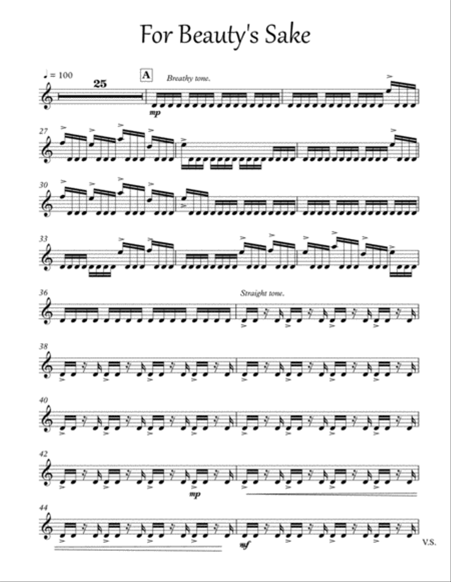 For Beauty's Sake - parts Small Ensemble scores gallery preview page 1