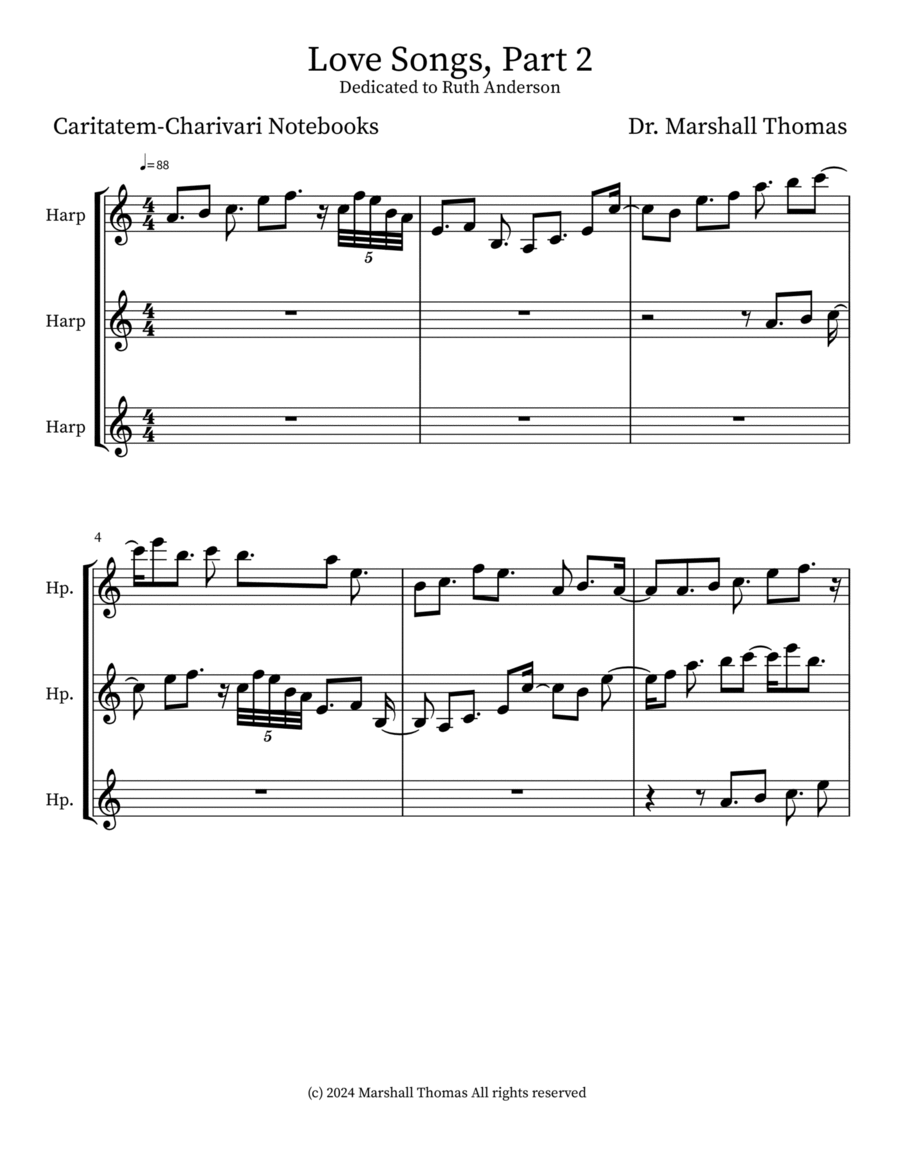 Love Songs, Part 2 Small Ensemble scores gallery preview page 1
