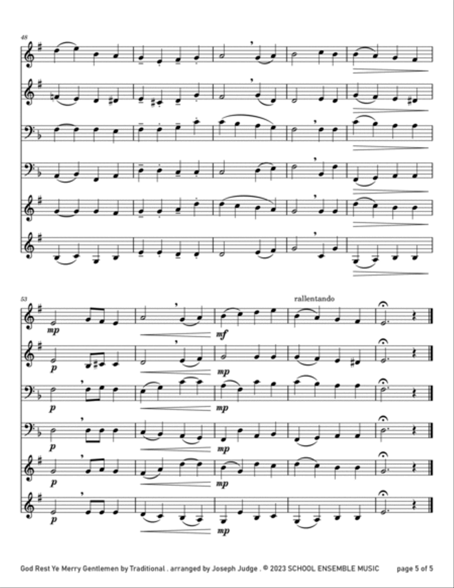 God Rest Ye Merry Gentlemen for Brass Quartet in Schools Brass Quartet scores gallery preview page 5