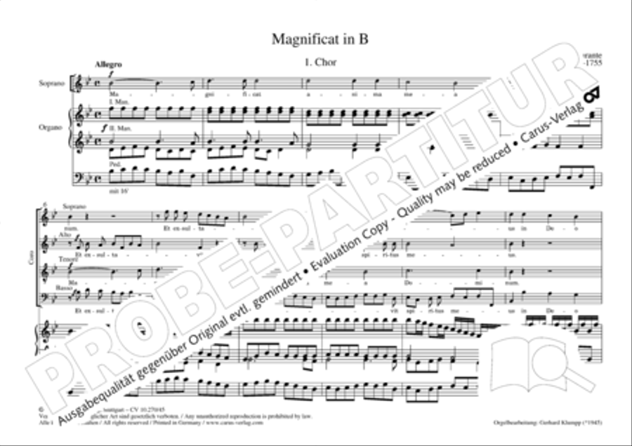 Magnificat in B 4-Part scores gallery preview page 5