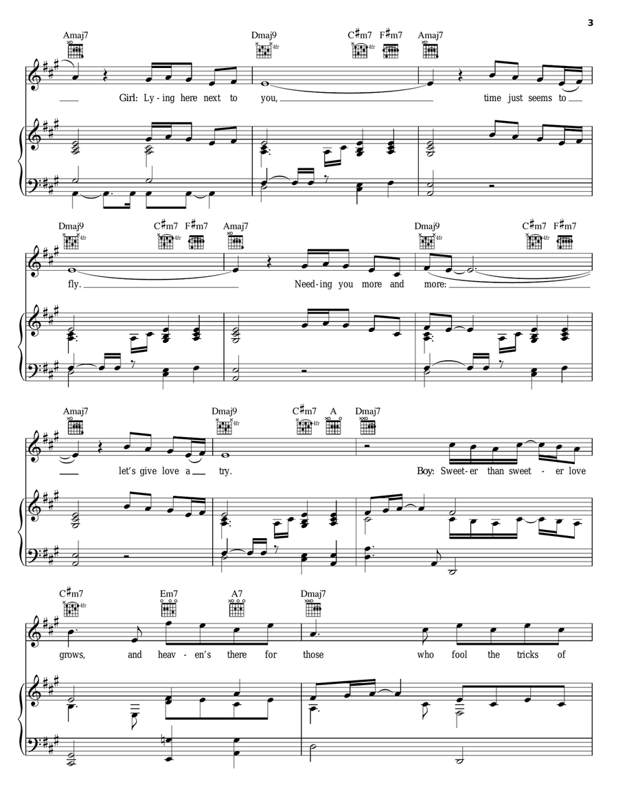 The Closer I Get To You Piano, Vocal, Guitar scores gallery preview page 3