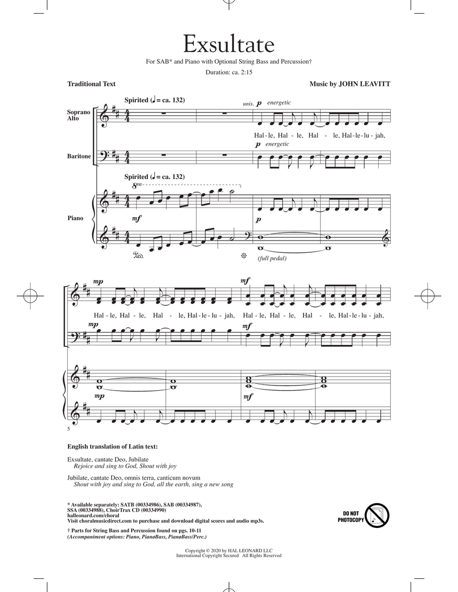 Exsultate 3-Part scores gallery preview page 1