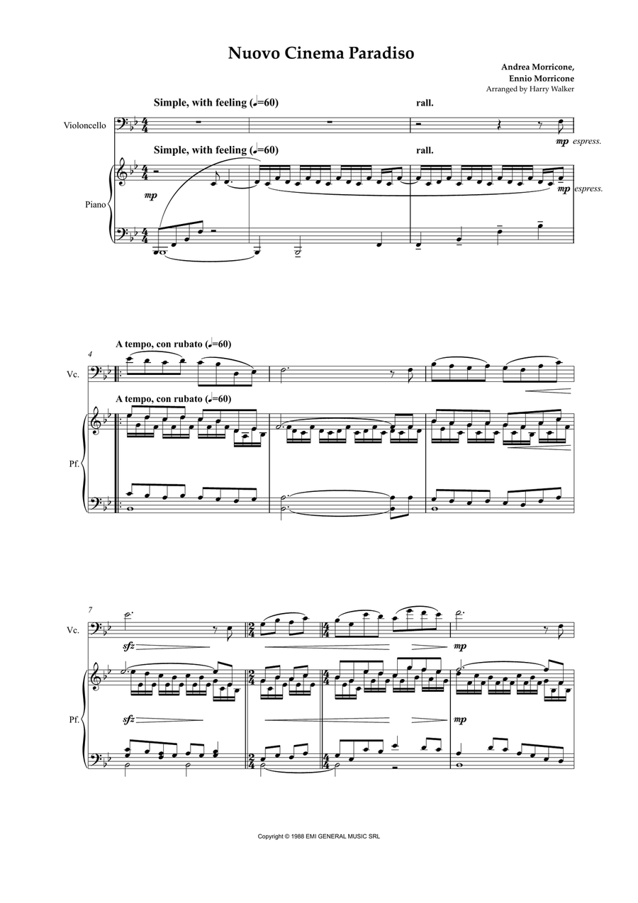 Nuovo Cinema Paradiso Piano scores gallery preview page 3