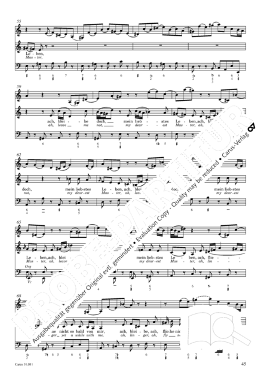 Lobet Gott in seinen Reichen (Himmelfahrtsoratorium) 4-Part scores gallery preview page 46