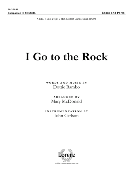 I Go to the Rock - Instrumental Ensemble Score and Parts