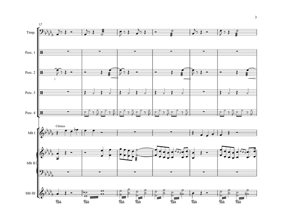 Chopin Prelude in Db Major for Percussion Ensemble Percussion Ensemble scores gallery preview page 3