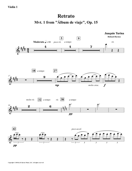 Retrato (Mvt. 1 from Álbum de viaje, Op.15) by Juaquín Turina (String Orchestra + Picc,Cbn.) image number null
