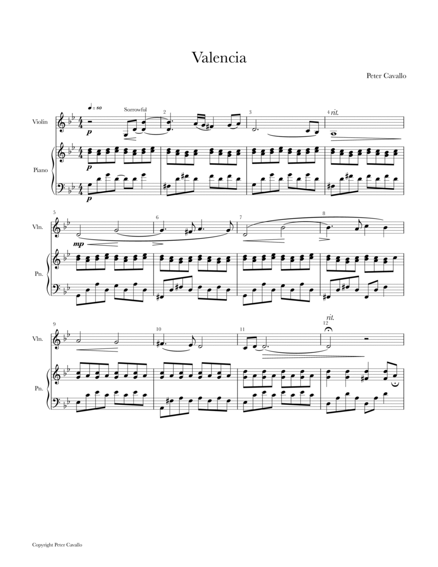 Valencia String Duet scores gallery preview page 1