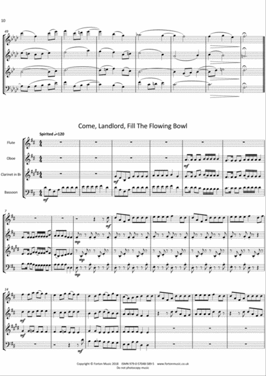 Five More Traditional FolkSongs Woodwind Quartet scores gallery preview page 6