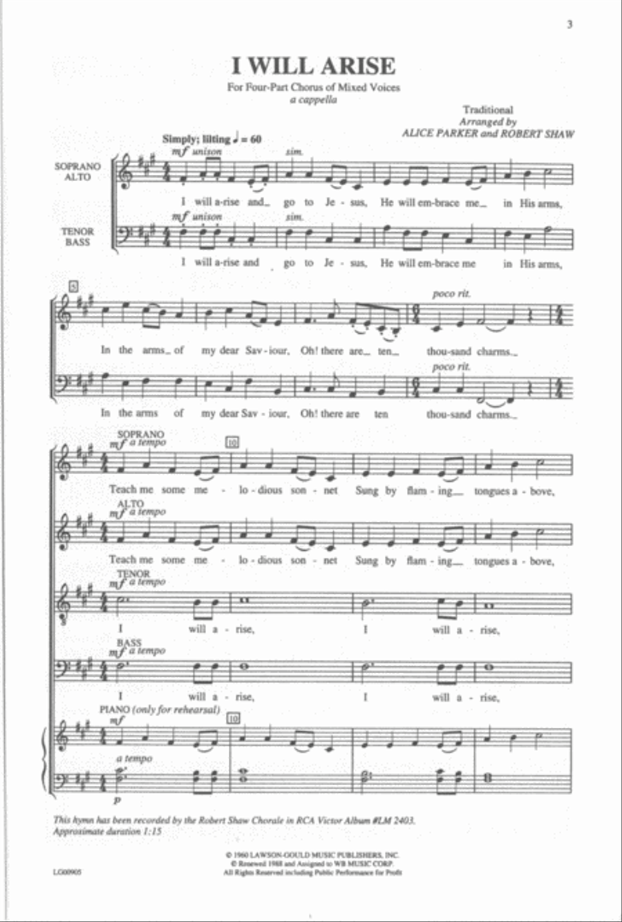 I Will Arise 4-Part scores gallery preview page 2