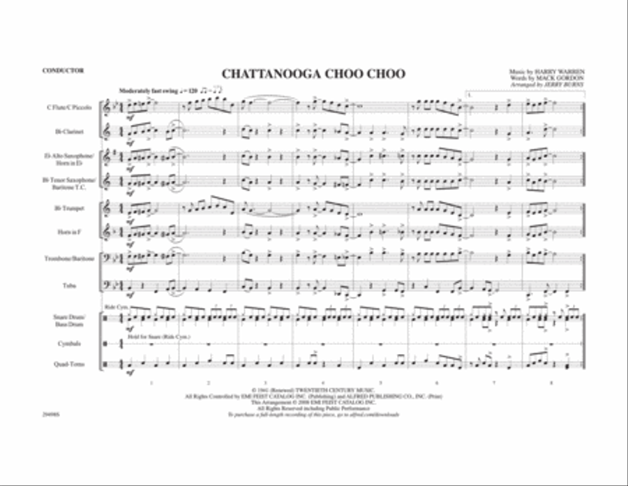 Chattanooga Choo Choo Marching Band scores gallery preview page 2