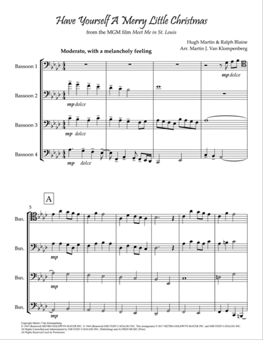 Have Yourself A Merry Little Christmas Woodwind Ensemble scores gallery preview page 3