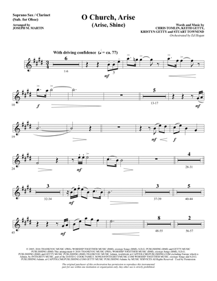 O Church, Arise (Arise, Shine) - Soprano Sax/Clarinet(sub oboe)