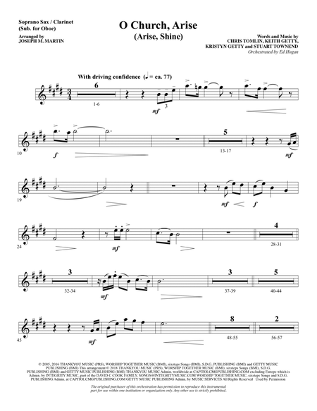 O Church, Arise (Arise, Shine) - Soprano Sax/Clarinet(sub oboe)
