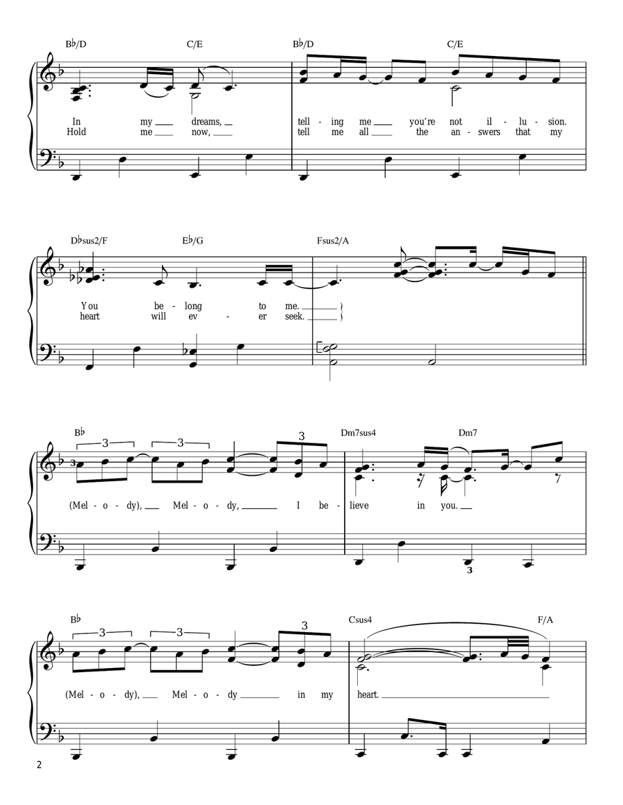 Melody Melody Easy Piano scores gallery preview page 2