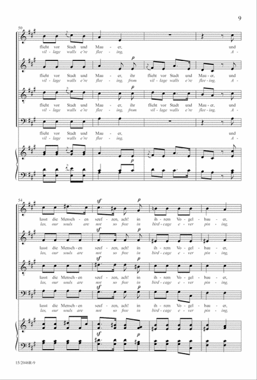 Two Mendelssohn Part Songs: 1. Im Walde 2. Jaglied 4-Part scores gallery preview page 10