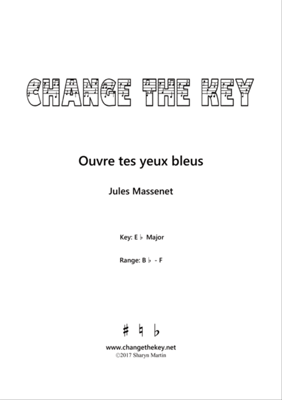 Ouvre tes yeux bleus - Eb Major Voice Solo scores gallery preview page 1