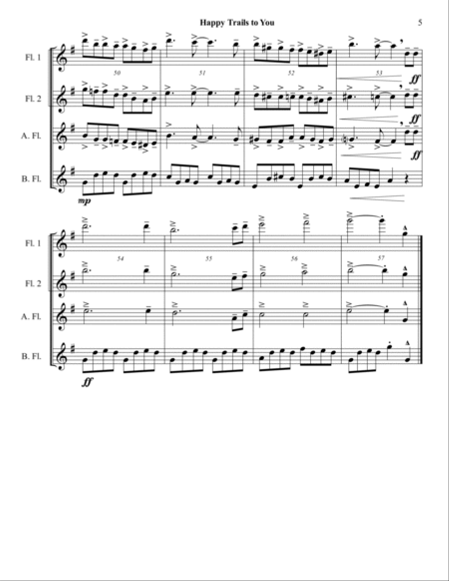 Happy Trails Woodwind Quartet scores gallery preview page 5