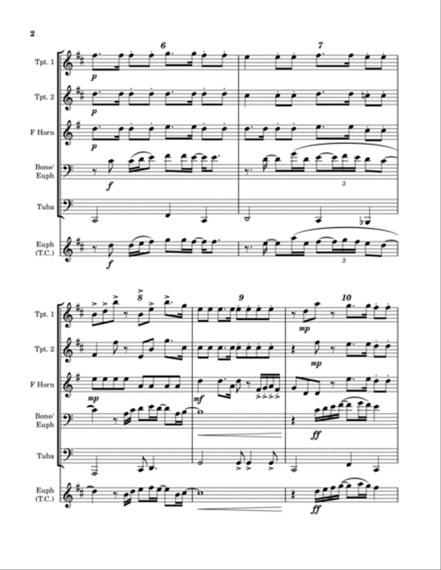 Too Old To Rock 'n Roll (too Young To Die) Euphonium scores gallery preview page 2