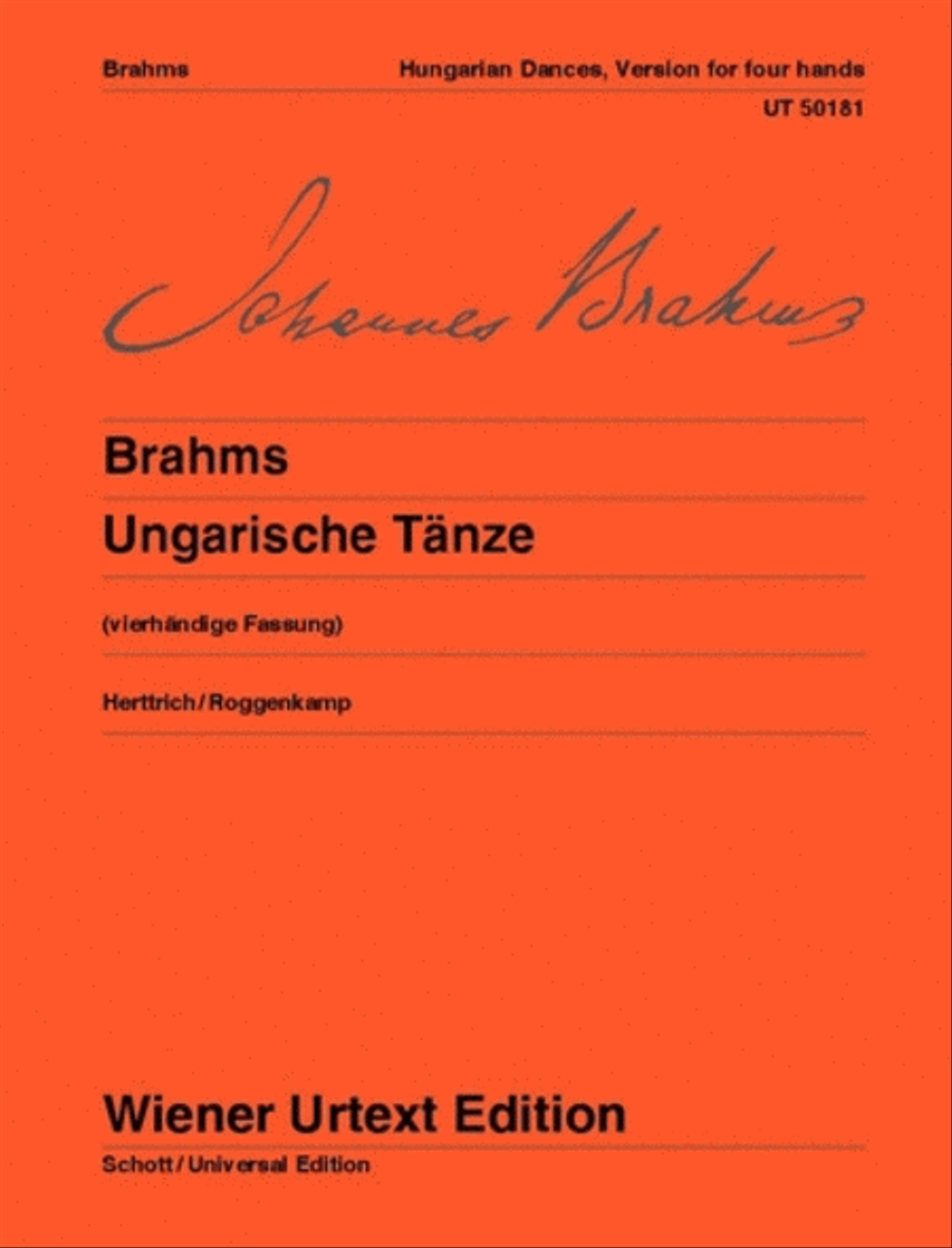 Johannes Brahms : Hungarian Dances for Piano 4 Hands