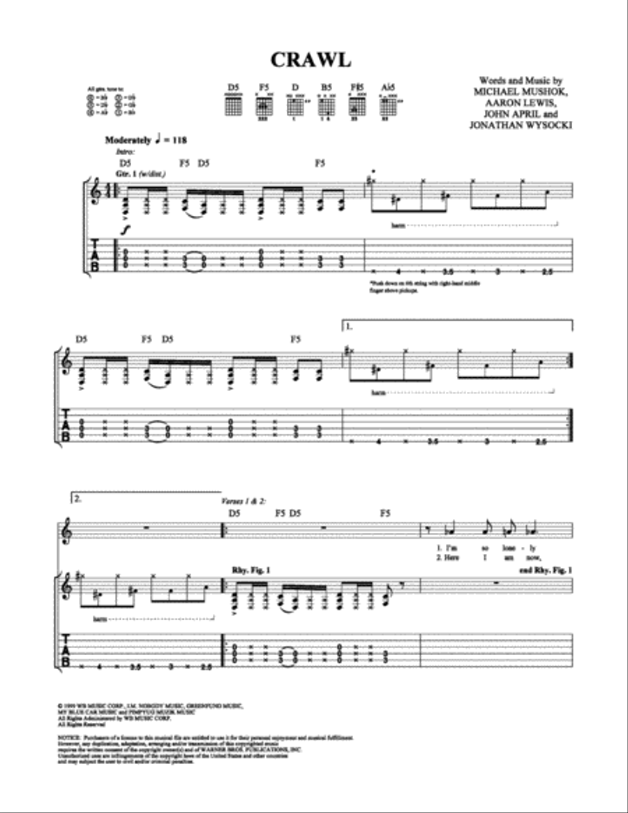 Crawl Electric Guitar scores gallery preview page 1
