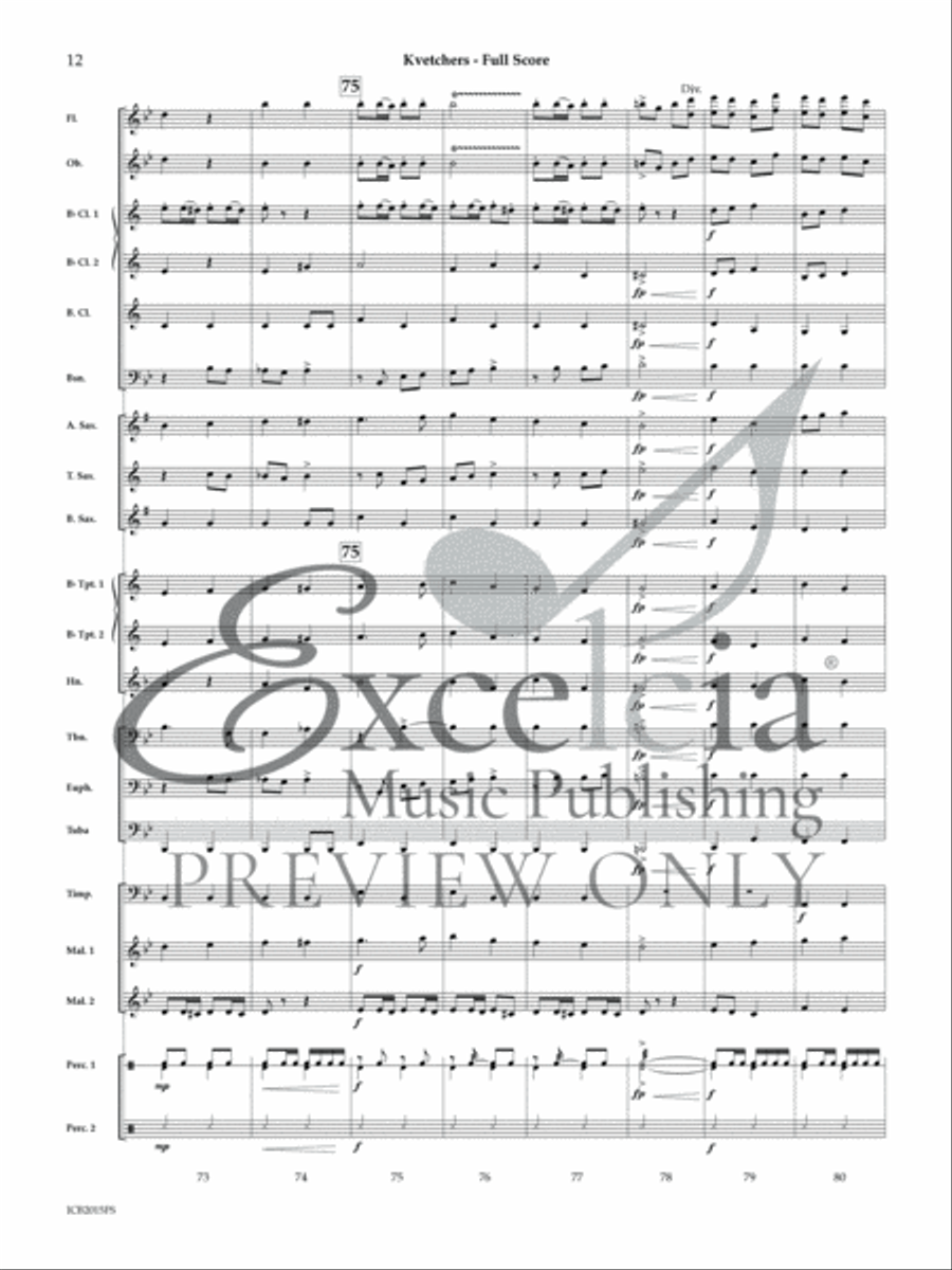 Kvetchers (Score) Kvetchers (Score) Concert Band scores gallery preview page 12
