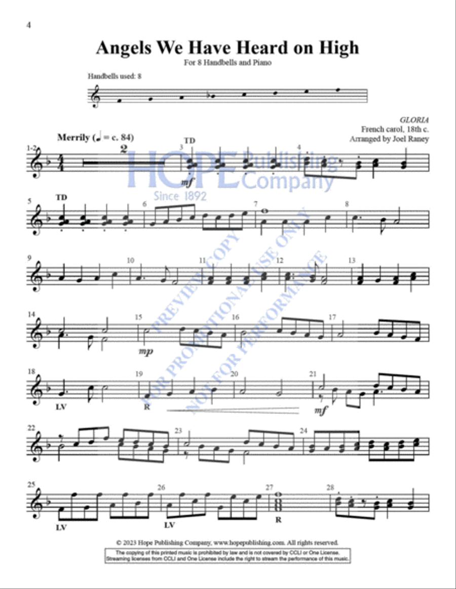Small-ER But Mighty, Vol. 6, Settings for 8 Bells with Piano for Christmas Handbell Choir scores gallery preview page 5