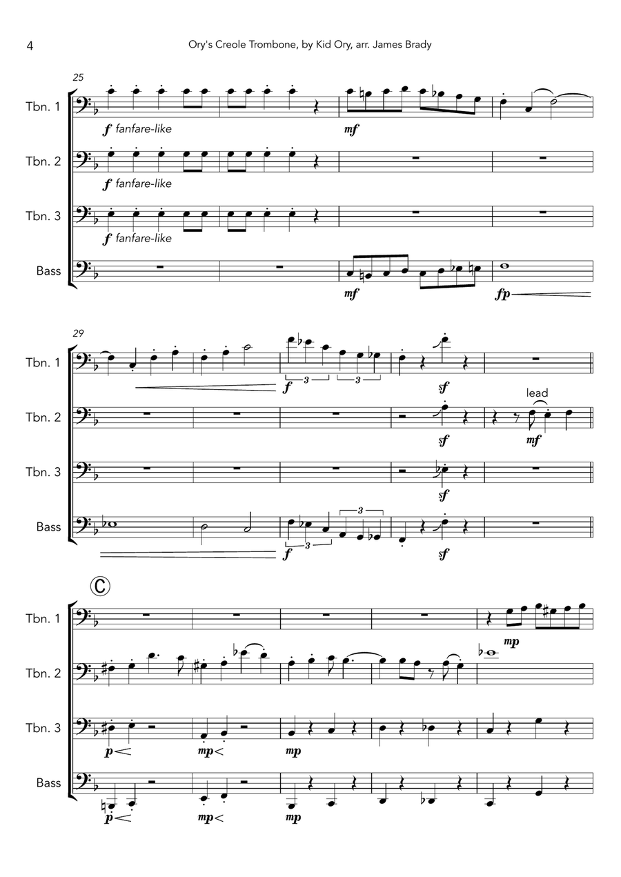 Ory's Creole Trombone Brass Ensemble scores gallery preview page 4