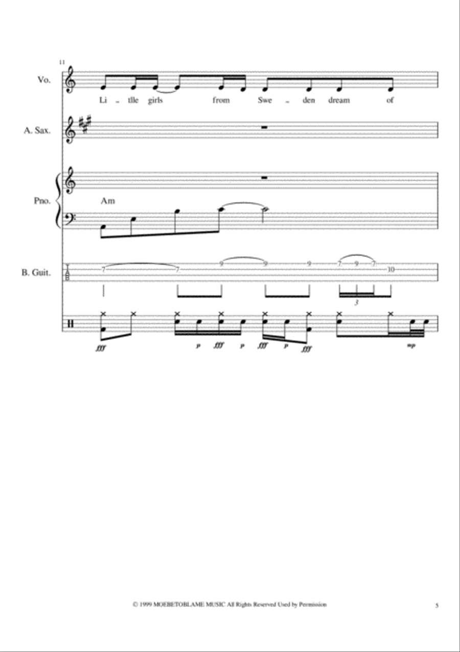 Californication Californication Piano, Vocal, Guitar scores gallery preview page 5